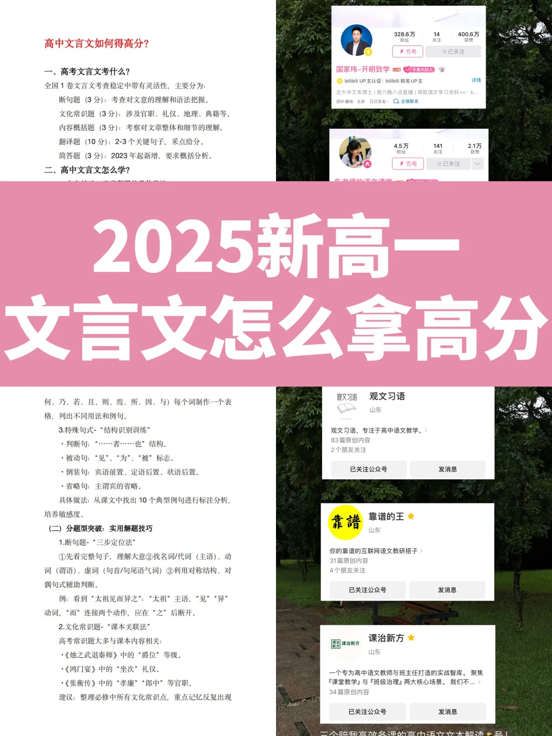 语文老师私藏❗高中语文文言文提分全攻略❗