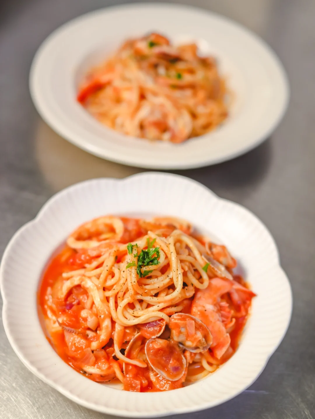 坚持做100种面不重样（45）海鲜番茄意大利面