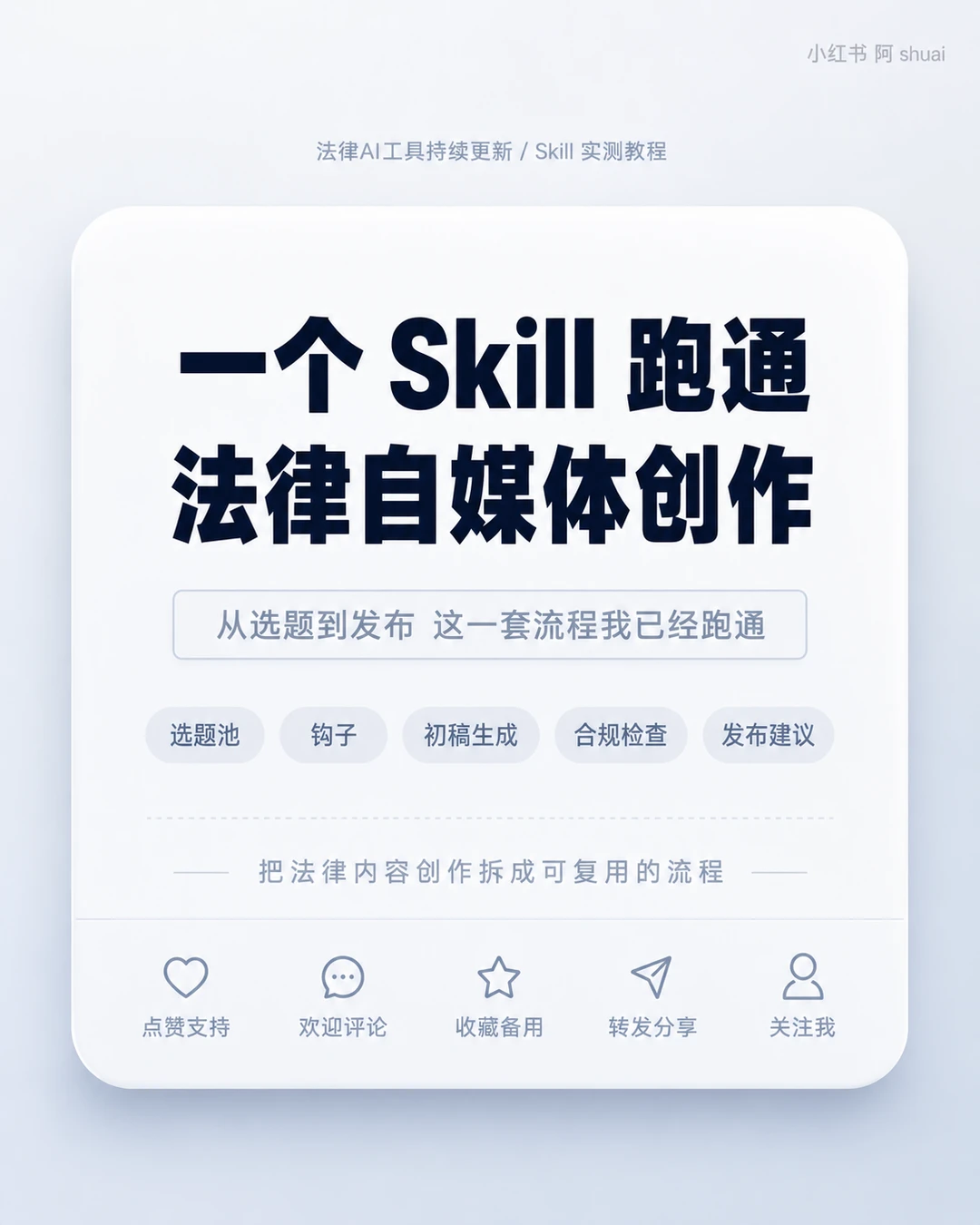 一个Skill跑通法律自媒体创作