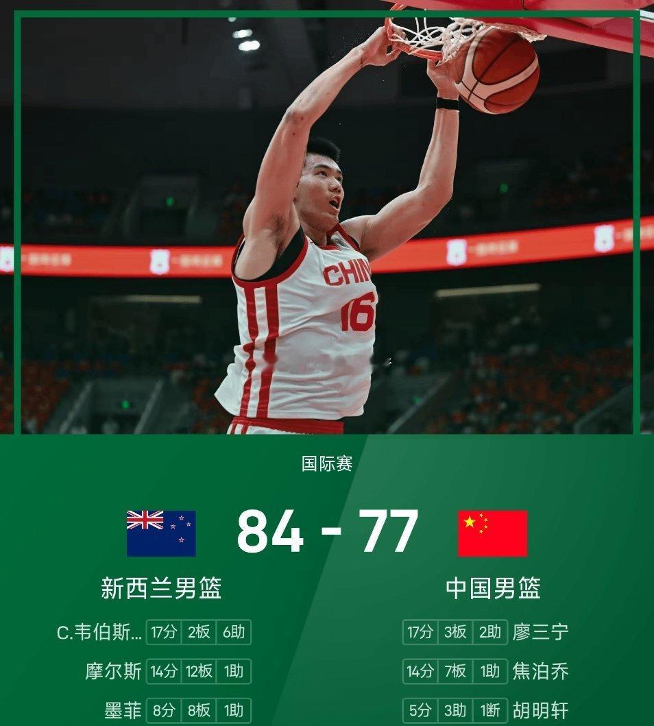 08月17日 中国男篮对阵新西兰队的热身赛，开场之后韦伯斯特手感火热...