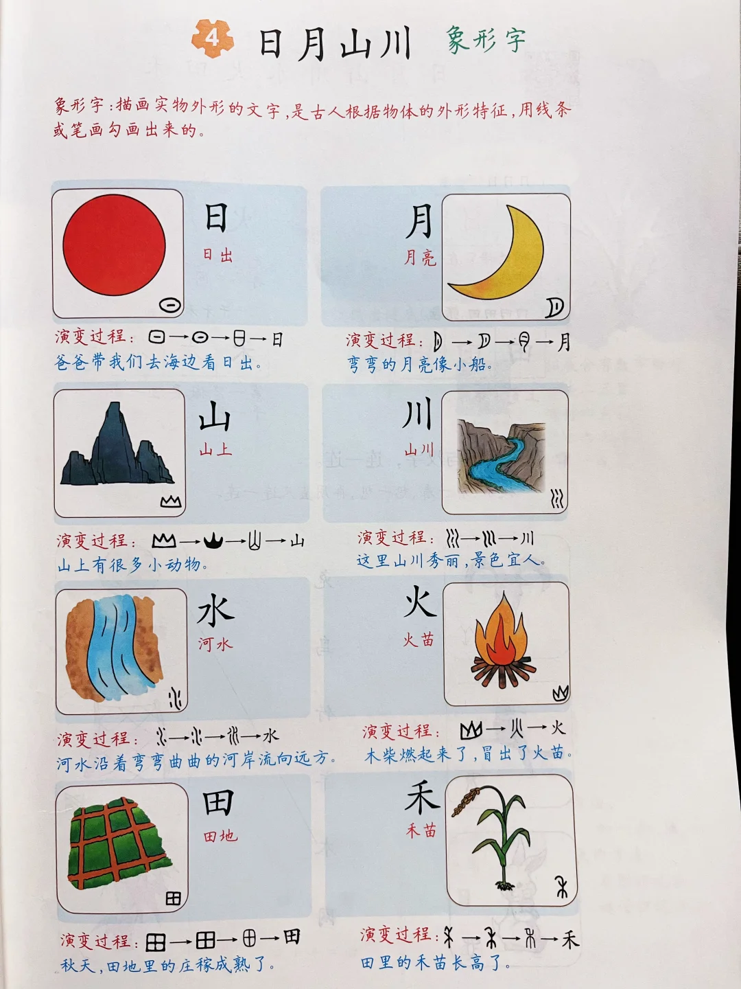 一年级上册语文｜《日月山川》课堂笔记延展