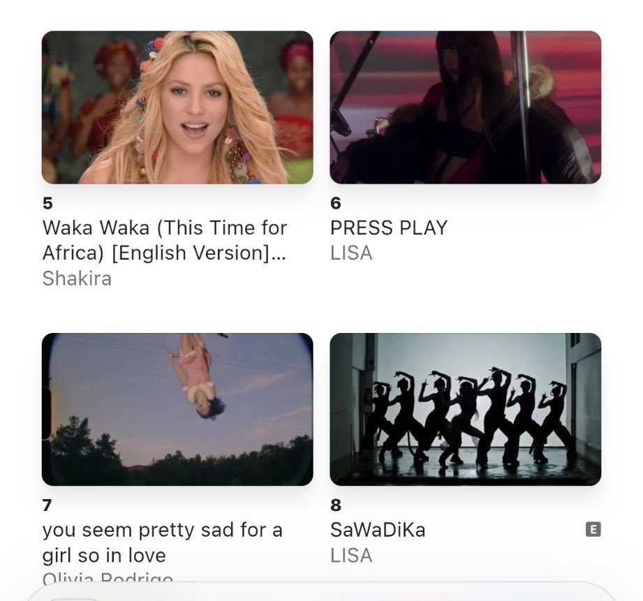 #LISA[超话]#❤️‍🔥#LISA亚女一# 
260907 LALISA【Apple Music】相关消息一则

LISA以两首歌曲霸榜 Apple Music 法国全类型 MV 排行榜：第 6 位“Press Play”和第 8 位“SaWaDiKa”！

“SaWaDiKa”正式进入前十名列第 8 位，使 LISA成为前十中唯一的 K-pop 艺人🇫🇷 ​