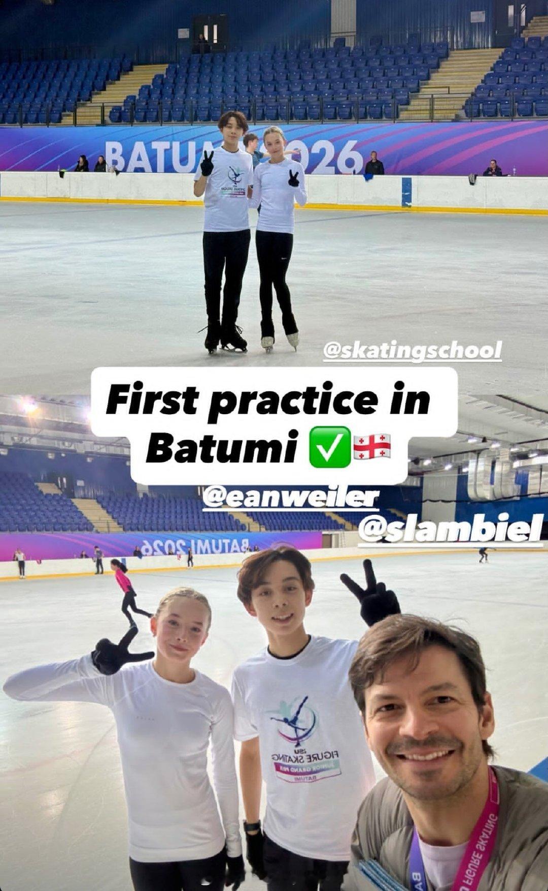 们瑞士俩小孩已开始训练#2026jgp格鲁吉亚站# ​