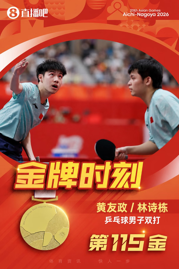 末局11-1！林诗栋/黄友政4-2逆转张本智和/篠冢大登，夺男双金牌
	
直播吧09月27日讯 北京时间9月27日，亚运会乒乓球男双决赛，林诗栋/黄友政4-2击败日本组合张本智和/篠冢大登，夺得金牌。中国组合在大比分1-2落后的情况下连赢三局，末局更是在0-1落后后连得11分，以11-1锁定冠军。
	
六局比分（林诗栋/黄友政在前）：6-11、11-4、12-14、11-6、11-5、11-1。
	
在此前的3届赛事中，中国队在乒乓球男双项目均斩获金牌，2010广州王皓 / 张继科、2014仁川马龙 / 张继科、2022杭州樊振东 / 王楚钦均夺冠；2018年雅加达未开设乒乓双打项目。
#乒乓球 #亚运会 #乒乓球男双冠军