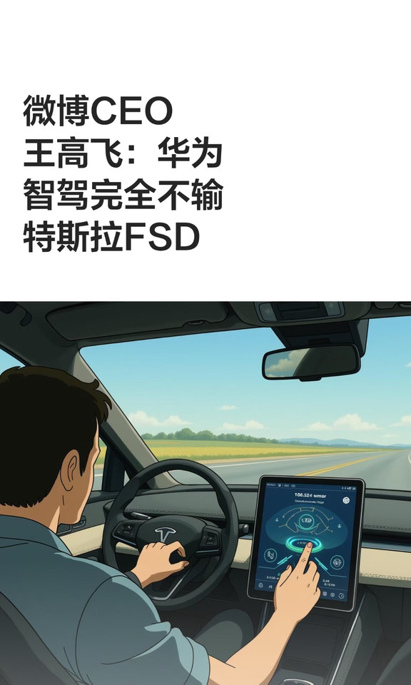微博CEO王高飞：华为智驾完全不输特斯拉FSD