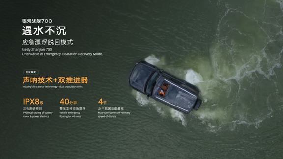又一个能浮水的车！银河战舰700 支持40分钟