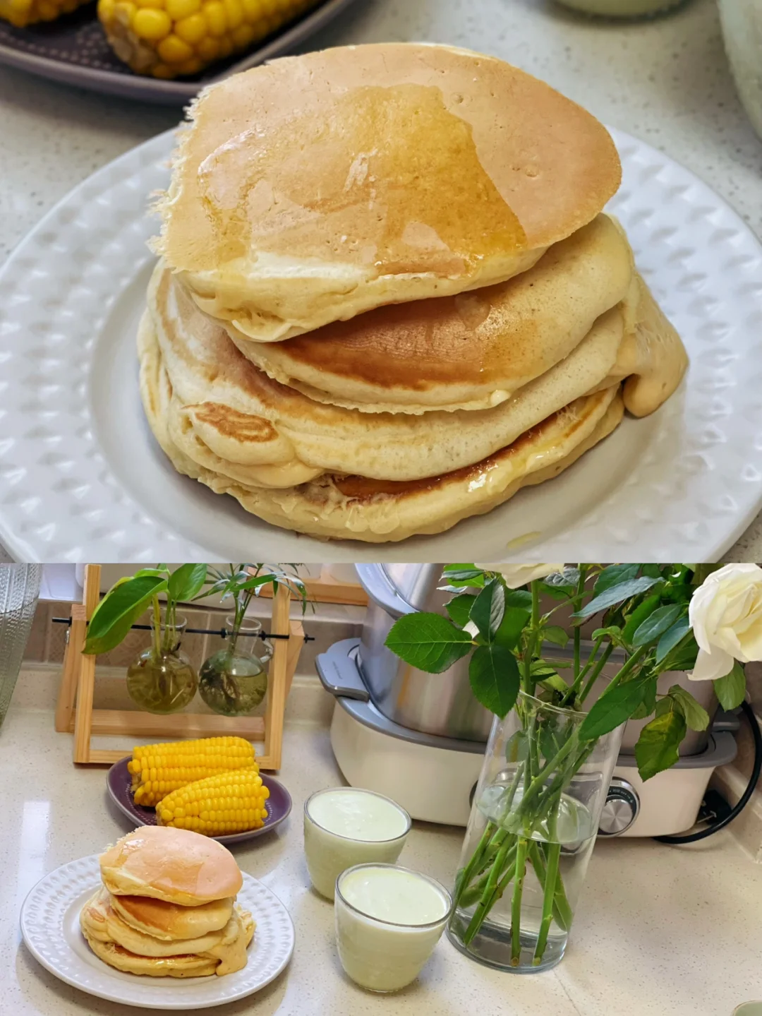 早餐自制松饼牛油果奶昔有教程哦