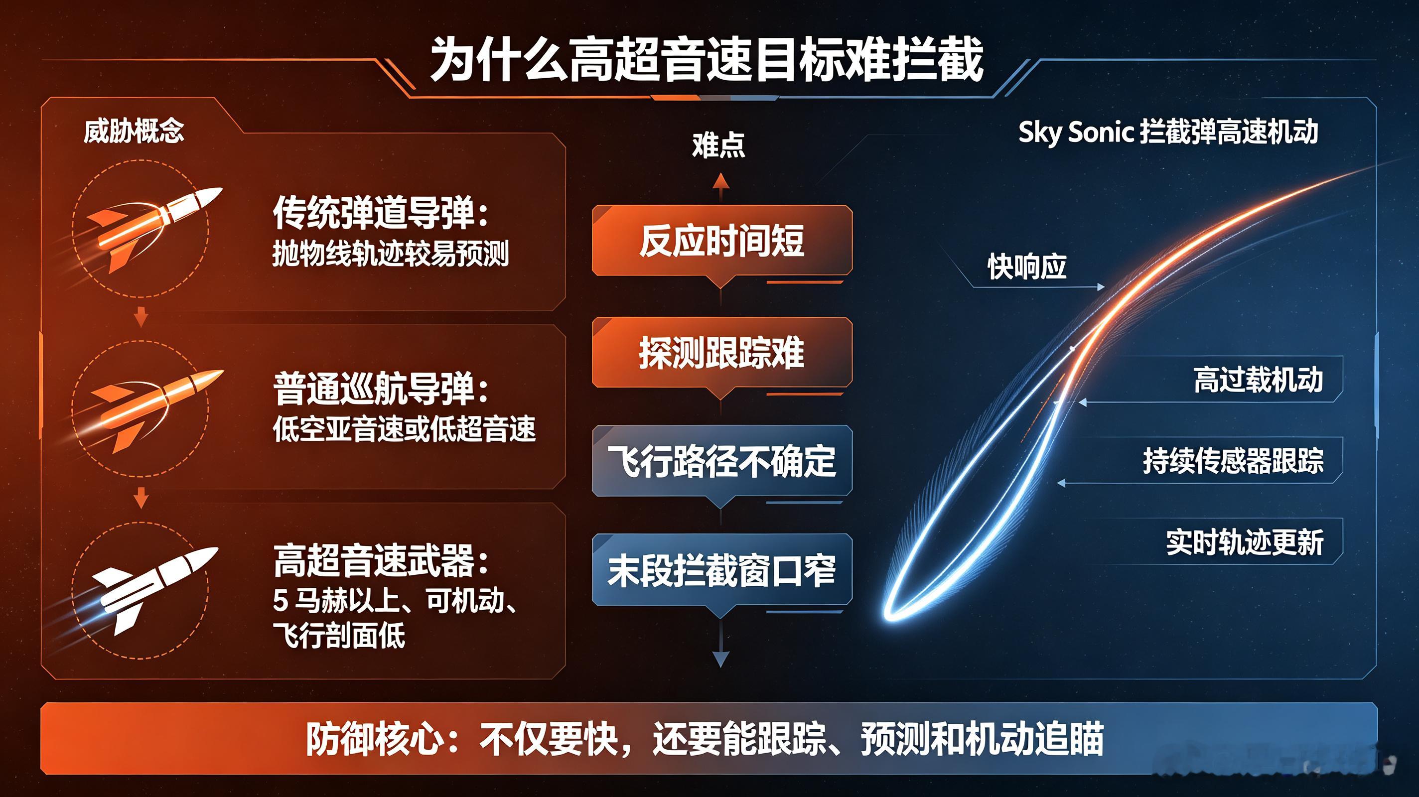 Sky Sonic是以色列拉斐尔公司研发的高超音速拦截导弹，是以色列多层反导体系中专门应对高超音速目标的新型装备，面向中东复杂威胁环境，主打对高超音速滑翔飞行器、高超音速导弹实施拦截，填补现有反导系统的能力空白。

整套系统由探测预警雷达、火控指挥单元、两级拦截弹、机动发射平台构成。拦截弹 ​