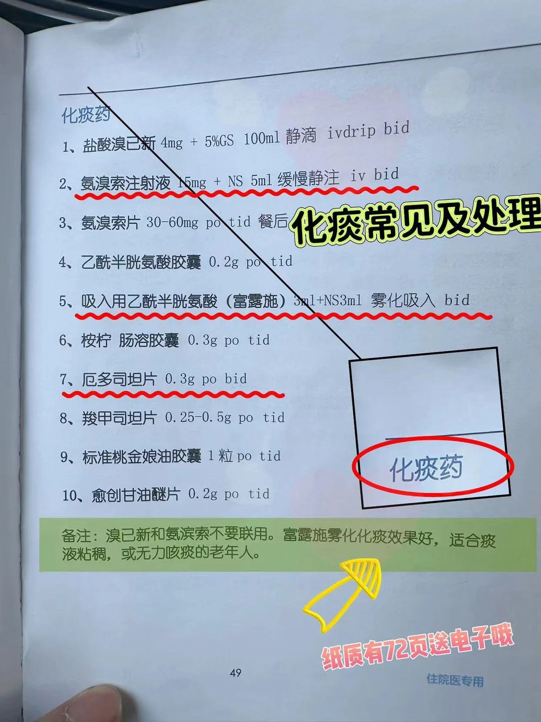 医学生规培笔记化痰