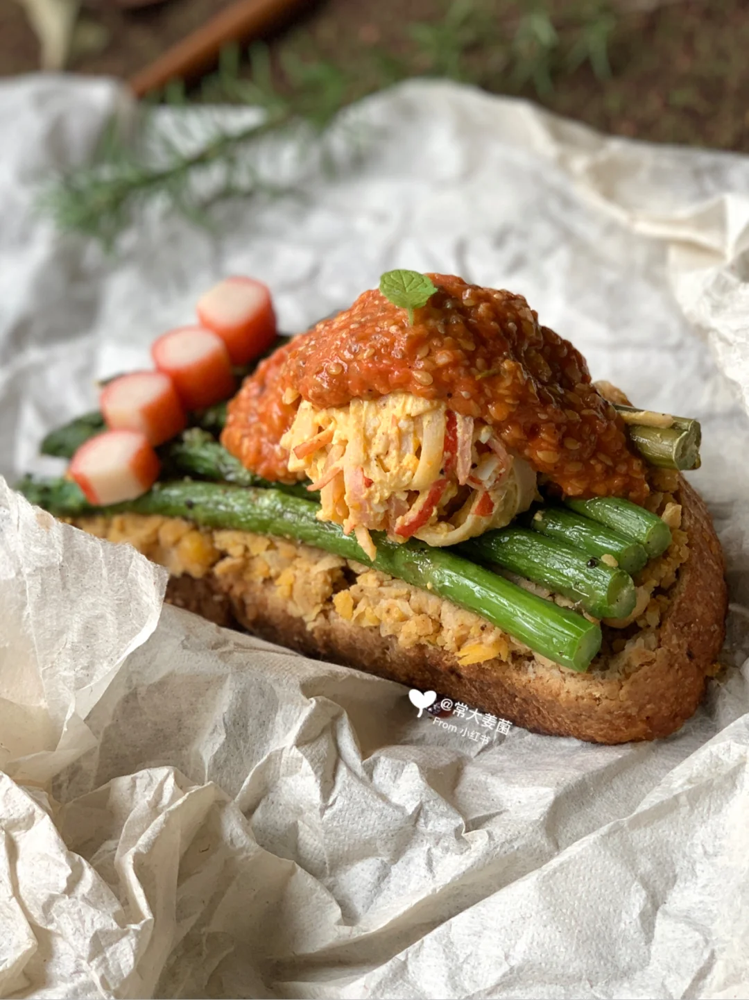 🦀鲜甜开胃！麻籽番茄酱&蟹柳球&鹰嘴豆泥底