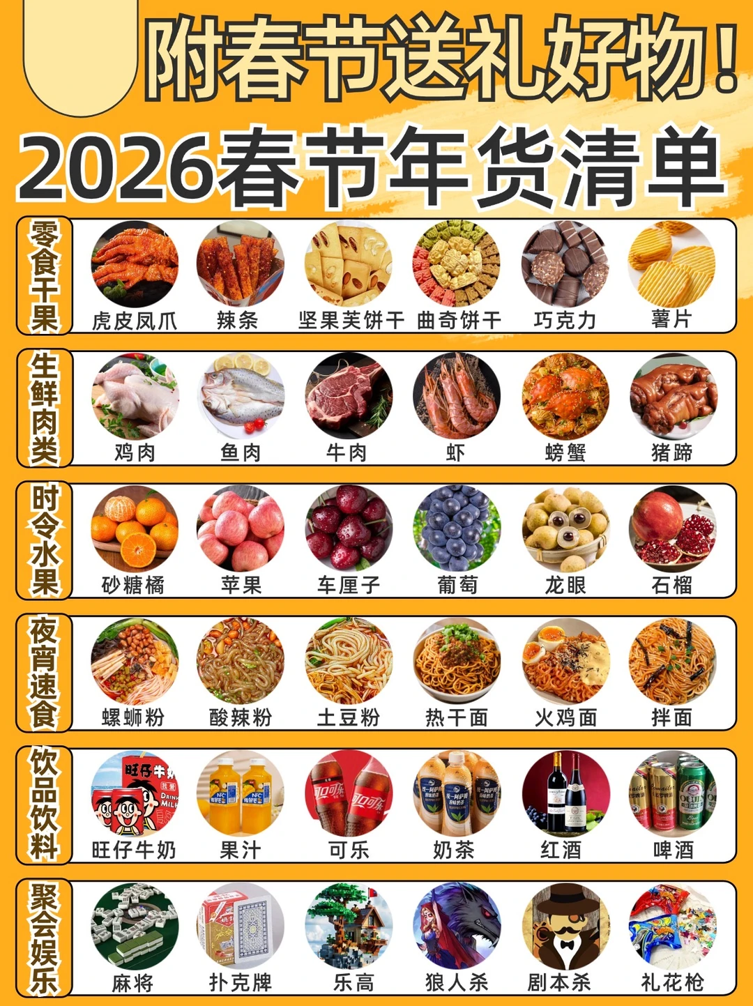 春节年货清单大全｜照着买不踩坑