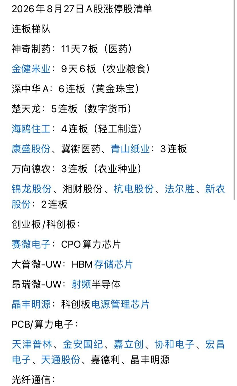今天的连板梯队，记得收藏研究 ​
