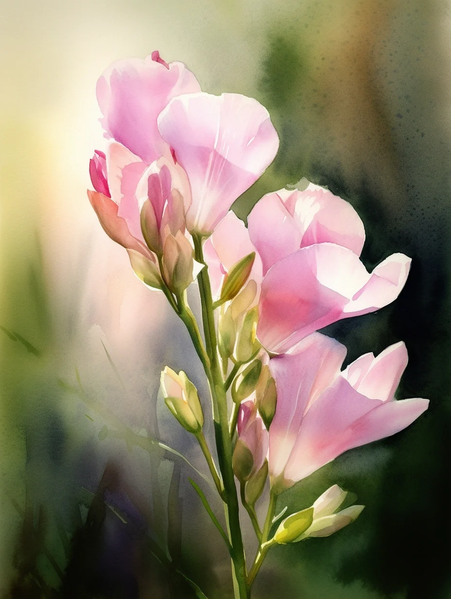 AI水彩：香雪兰