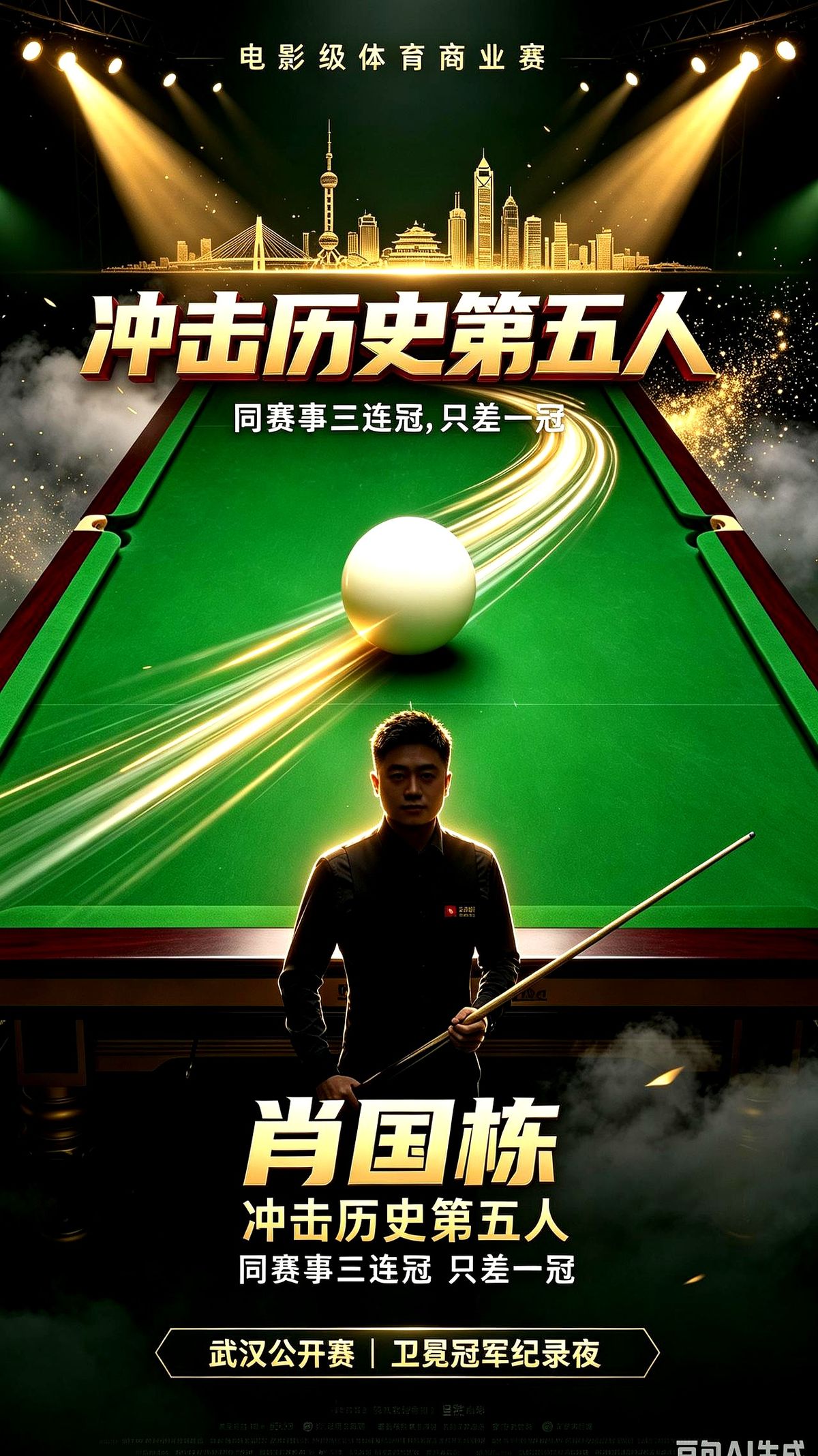 肖国栋这次回武汉打比赛，待遇直接拉满了。

作为卫冕冠军，他手里握着赛会1号种子的剧本。

别人还在英国熬着打资格赛，他直接免试，拿着正赛门票在主场等候。签位更是舒服。稳坐1/4分区，前期完美避开了特鲁姆普、塞尔比这些硬骨头。

开幕式的黄金时段，聚光灯全给他留着。台联的规则明明白白，冠军该有的排面