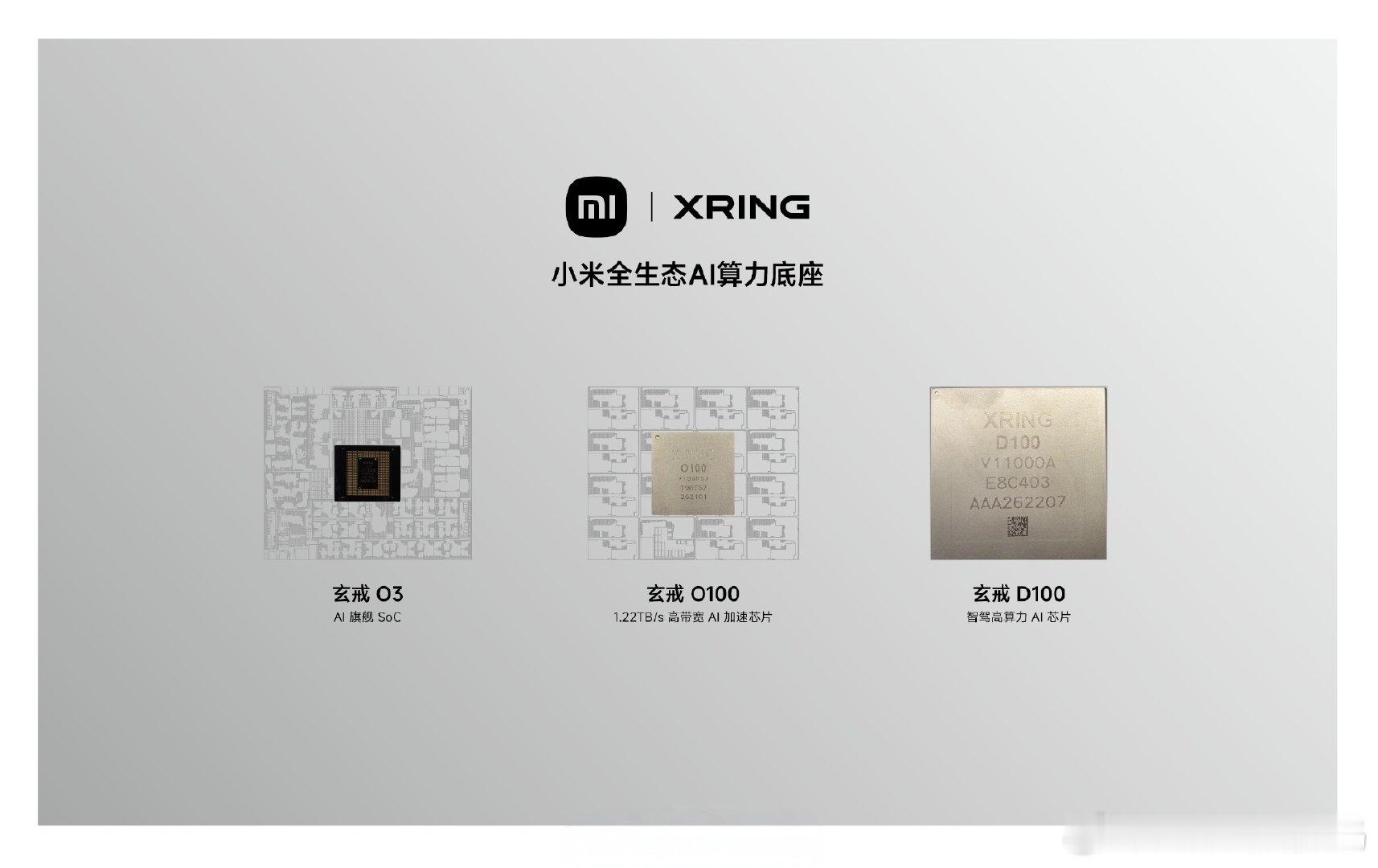 #三芯齐发中国芯片产业再突破#小米直接甩出玄戒三款自研芯片，覆盖终端、端侧AI还有智驾场景。其中玄戒O3为3nm旗舰SoC，9月会上小米18Fold折叠机，全方位布局全生态AI算力，国产芯片又迈出关键一步。 ​