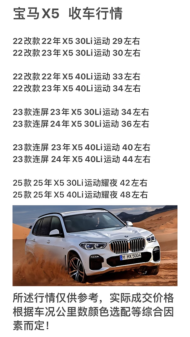 宝马X5收购行情