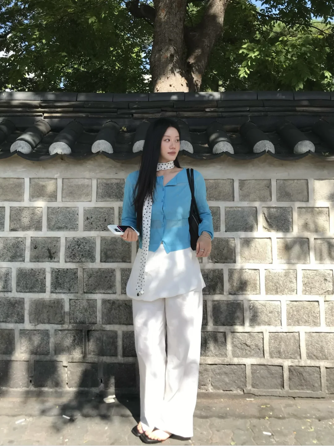 ins韩女感｜薄荷蓝🩵早秋ootd【172 130斤】