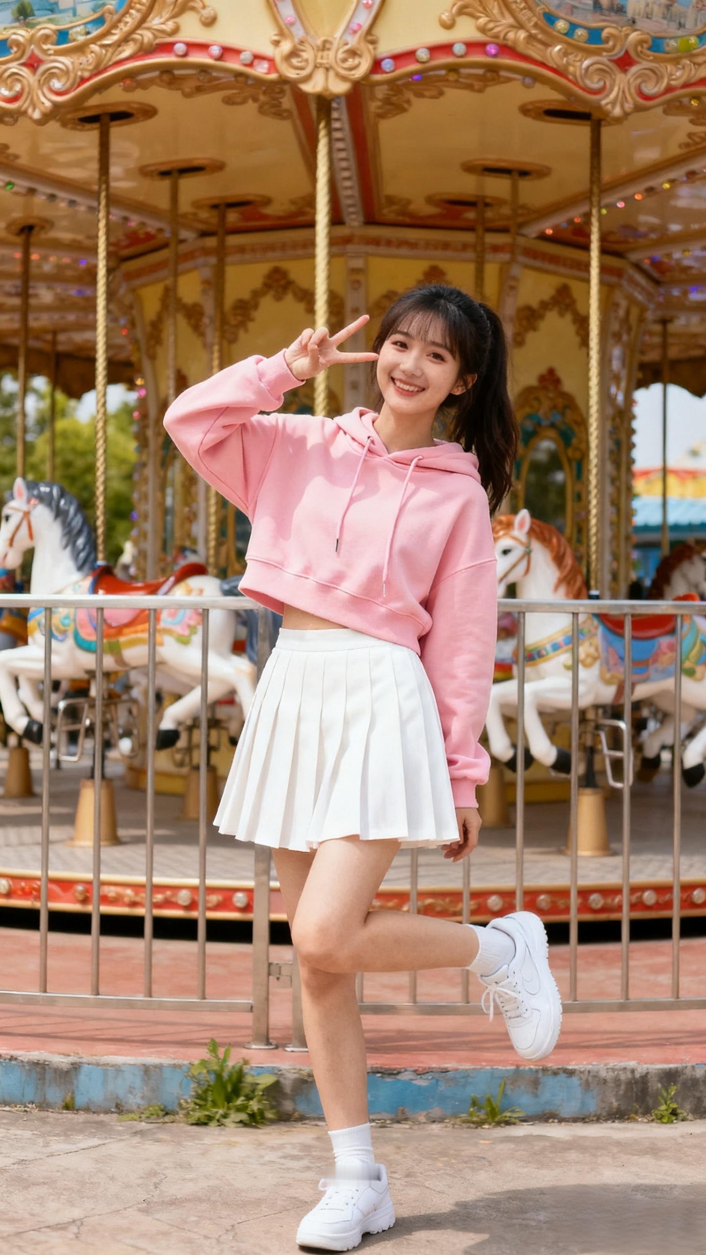 甜美系少女穿搭，展现温柔元气的少女感。元气甜美穿搭