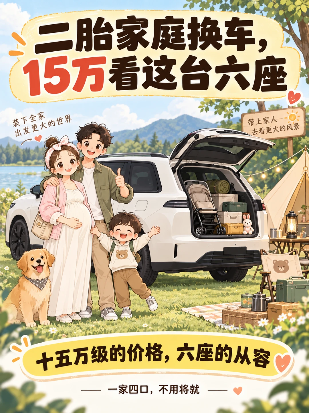 二胎家庭换车，15万这台六座真能装