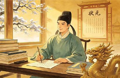 十年苦读伴寒窗，<br />霜染春秋志气昂。<br />今日挥毫书锦绣...