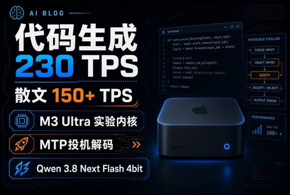 炸裂！256GB M3 Ultra跑Qwen 3.8 Next Flash