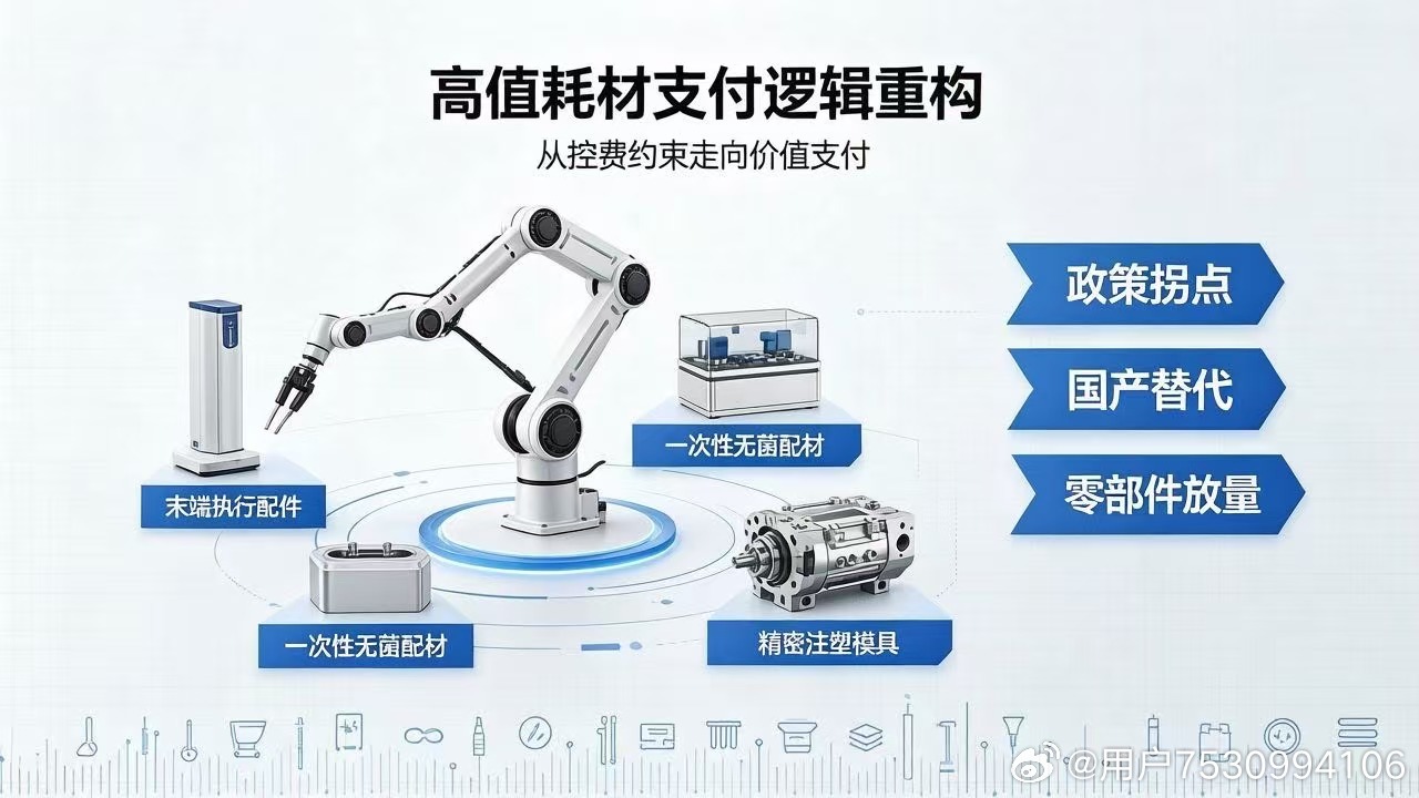 医保支付逻辑重构，创新医疗器械国产替代加速

医保政策由单纯控费转向控费与创新并重，DRG/DIP特例单议机制落地，叠加创新器械挂网、回款机制优化，手术机器人等高值创新耗材商业化环境持续改善，国产替代进入实质性兑现阶段。

手术机器人国产中标占比突破50%，临床价值得到验证，电生理、神经介入等 ​