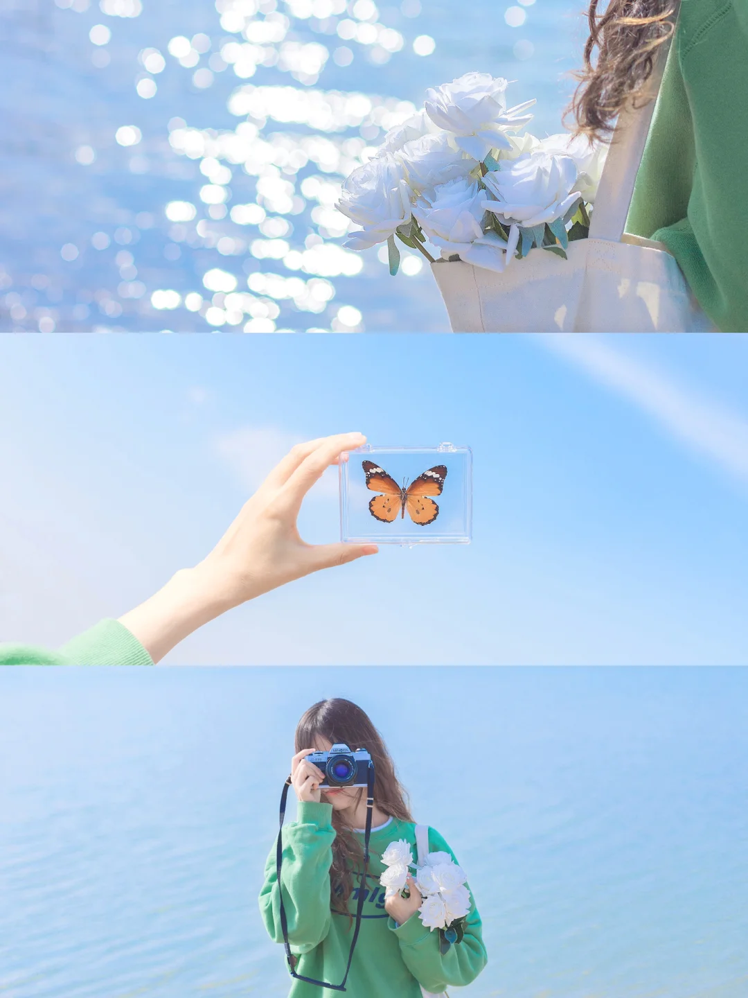 湖边不露脸氛围感这样调色|秒变清新海边风