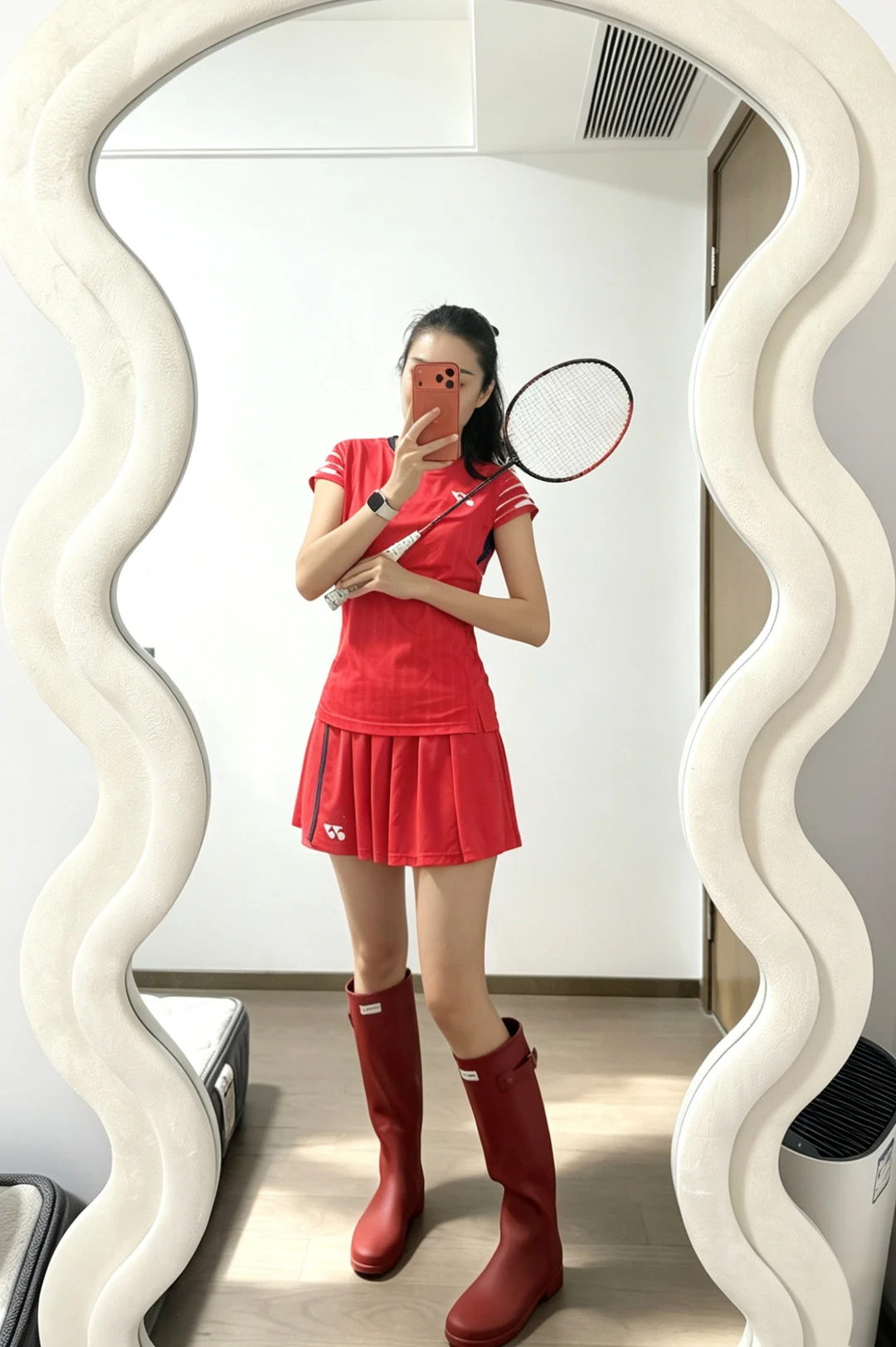 穿雨靴出门去打球🏸