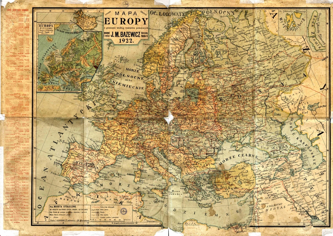Bazewicz制欧洲地图1922，一亿像素