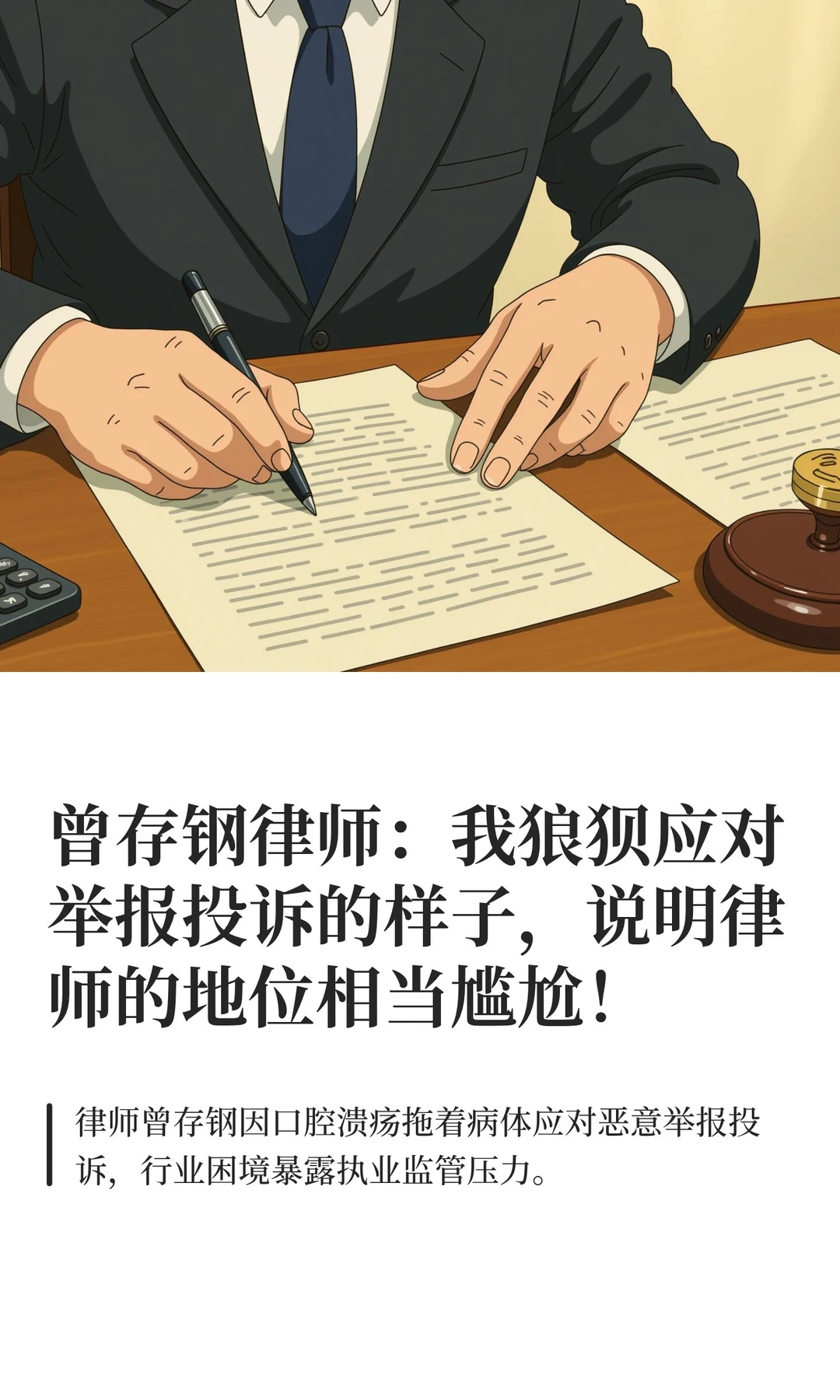 曾存钢律师：我狼狈应对举报投诉的样子，说