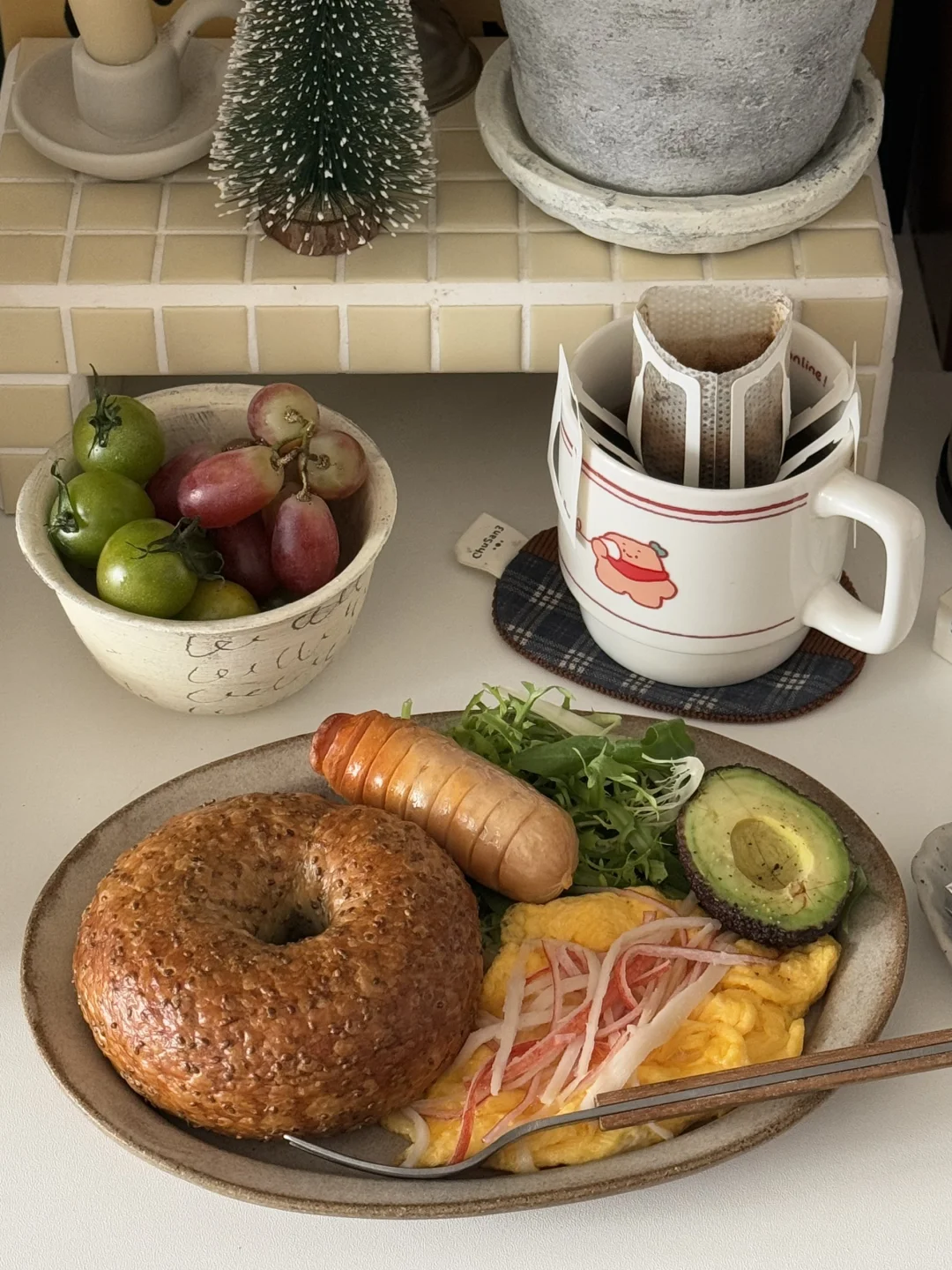 一人早餐吃什么｜柠檬奇亚籽脆皮贝果🥯