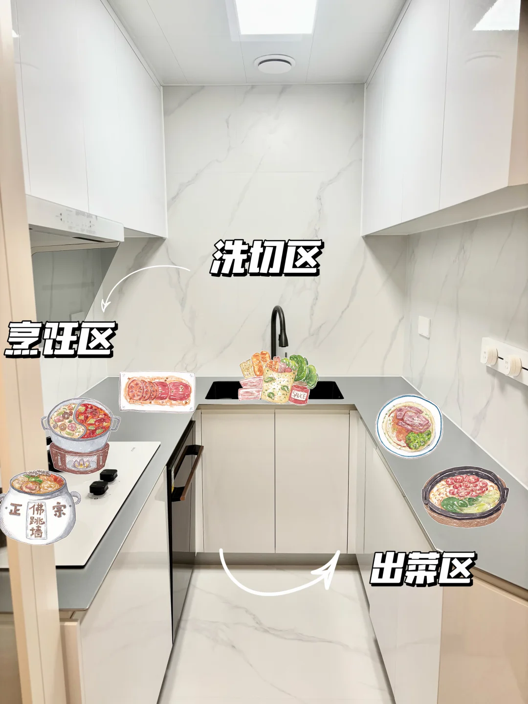 我的U型厨房闭环⭕做饭路线直接原地转圈！