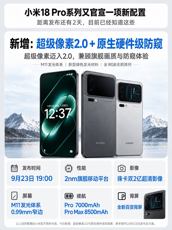 小米18 Pro系列最新完整版信息