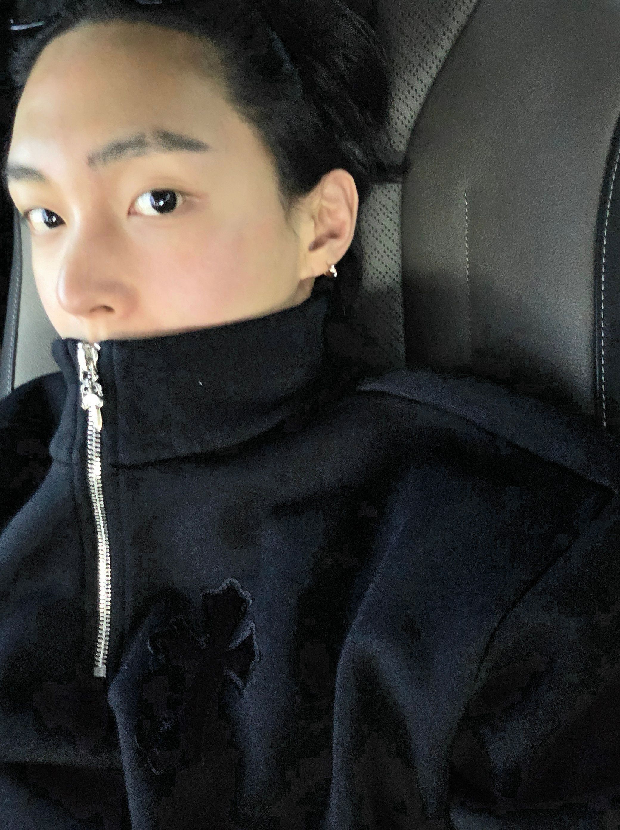 260911 🫧🫧上衣Chrome Hearts - Y NOT Leather Cross Half-Zip🖤 ​​​