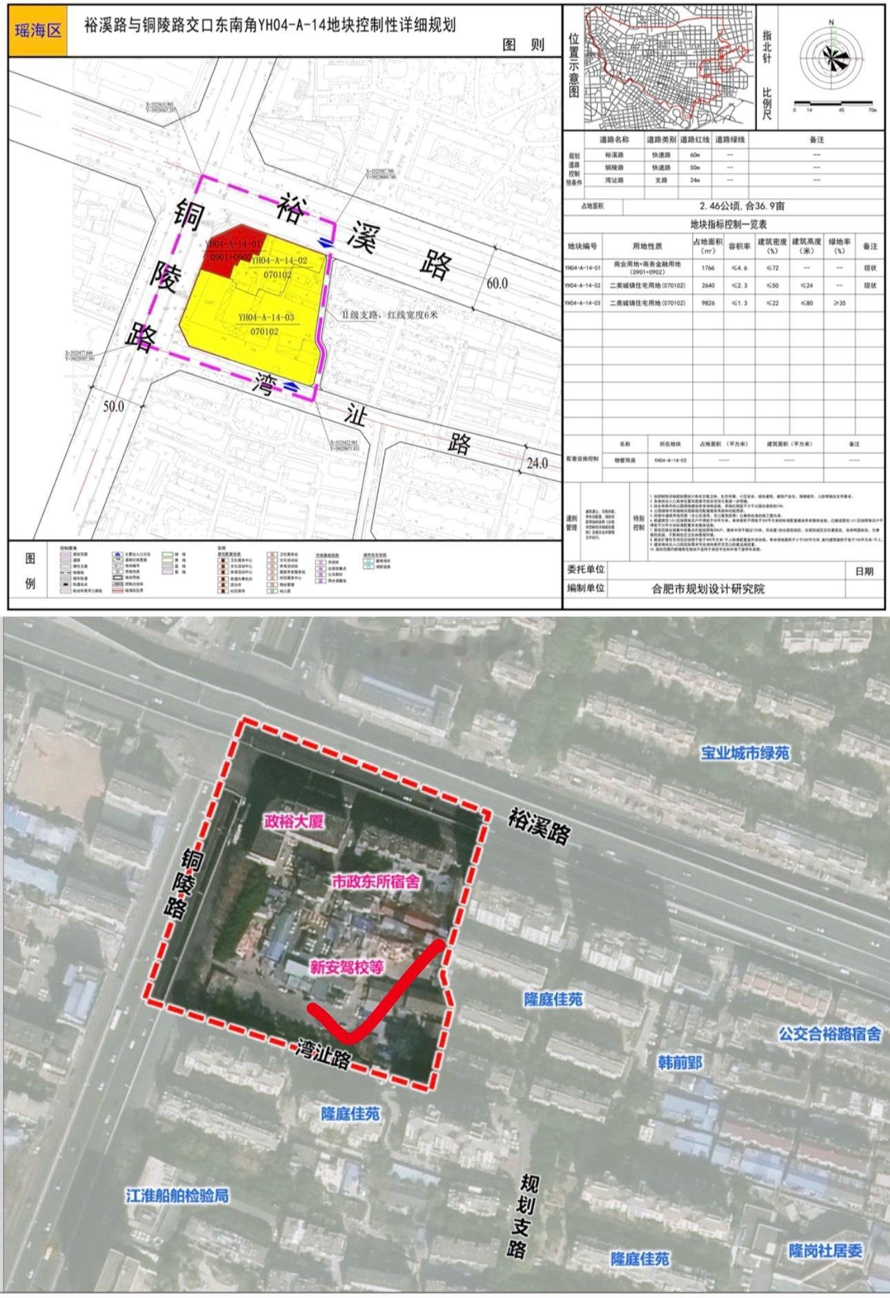 瑶海区新增一宗住宅居住用地地块位于裕溪路与铜陵路交口东南角，面积14.739亩，容积率1.3。 ​​​