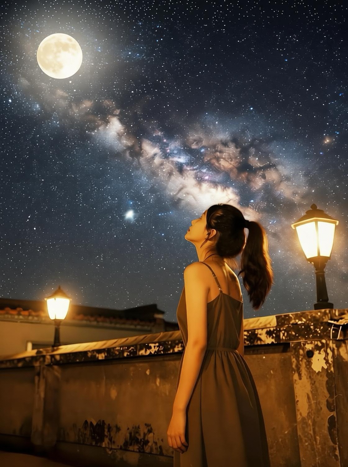 诗（星辰寄情）
​
​作者/凤非
​仰望银河静静流
​月翁垂钓把星勾
​人间多少