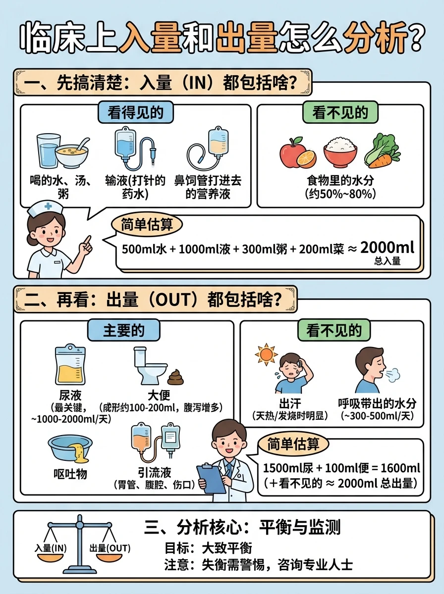 阿虎医考笔记📚临床上入量和出量怎么分析
