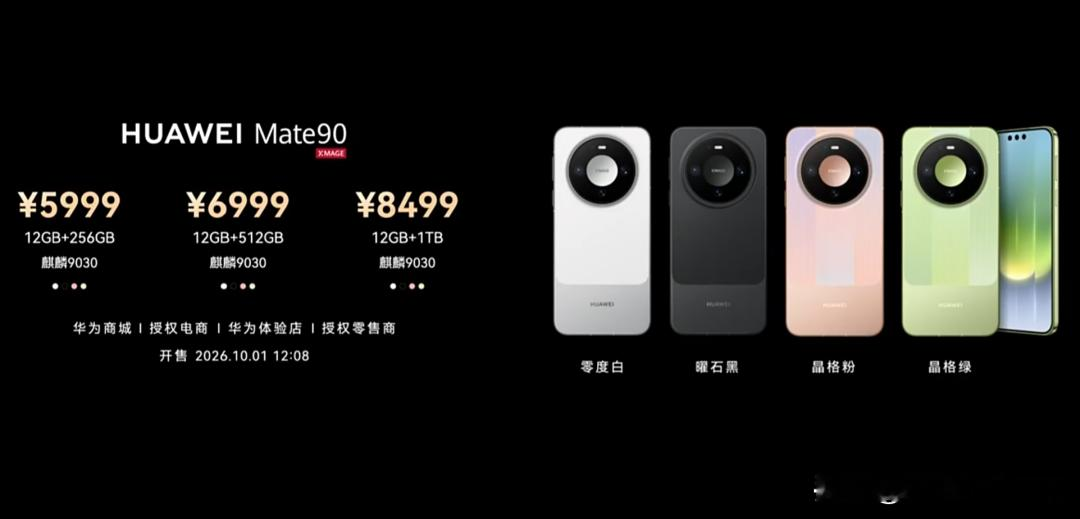 华为mate90系列价格正式公布，标准版5999元起跳，pro版6999元起跳，promax则是9499元起跳。比较意外的是，还多了一档promax的典藏版，10999元起跳。非凡大师版则是12999元起跳，最高是18999元。
这个价格说真的，还是得华为敢卖。当然其实他也不愁卖。毕竟目标用户群体不