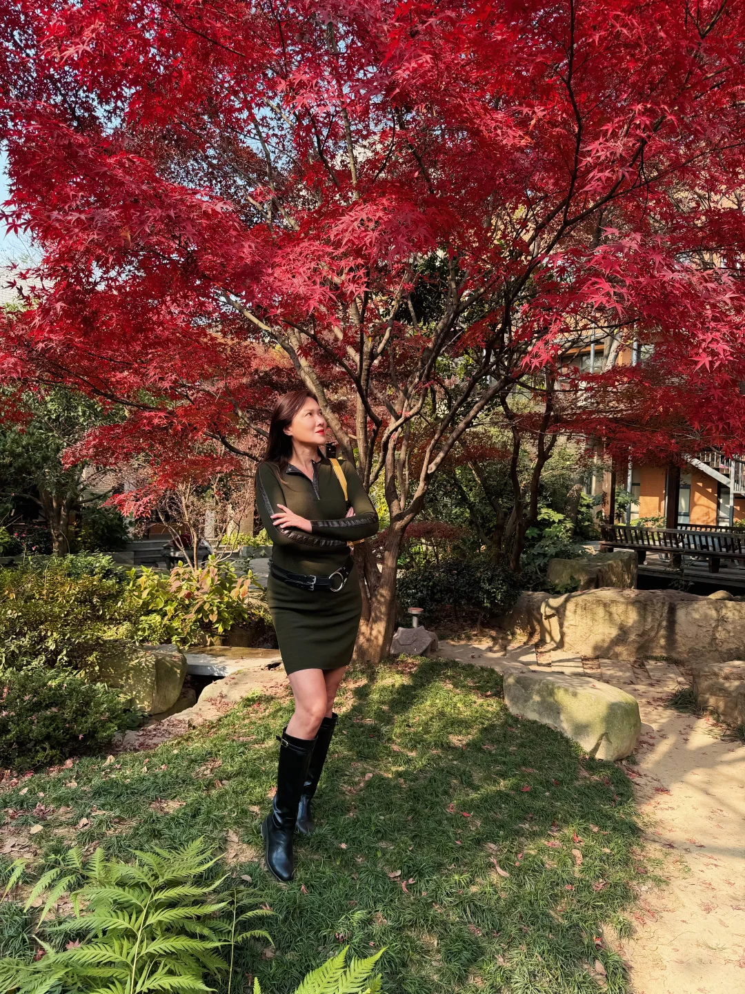 别去青山公园人挤人了，蔡甸也有免费红枫林