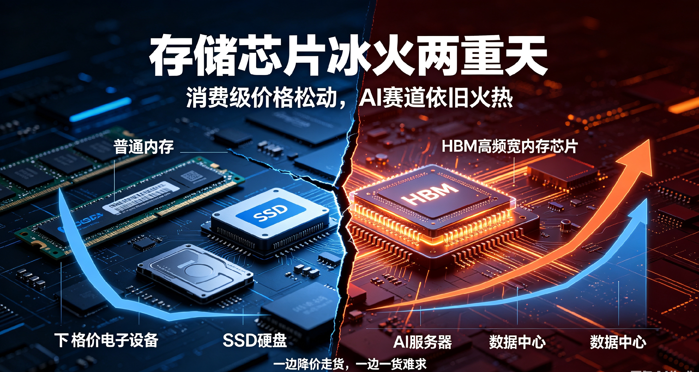 存储芯片冰火两重天：消费级存储价格松动，AI赛道依旧火热
