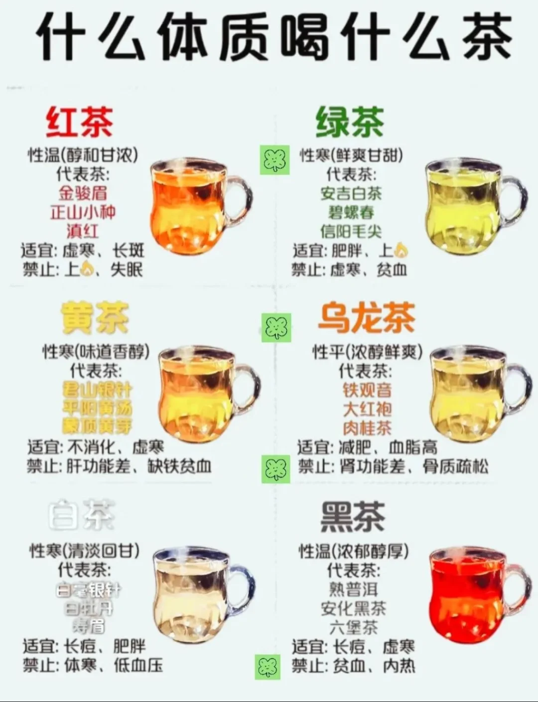 不同体质该喝什么茶，我来告诉你