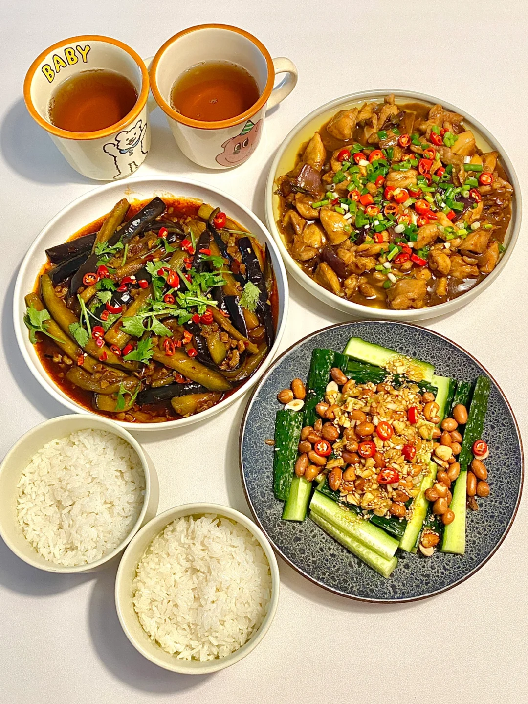 二人食｜肉末茄子🍆➕葱烧鸡腿 太下饭了❗️