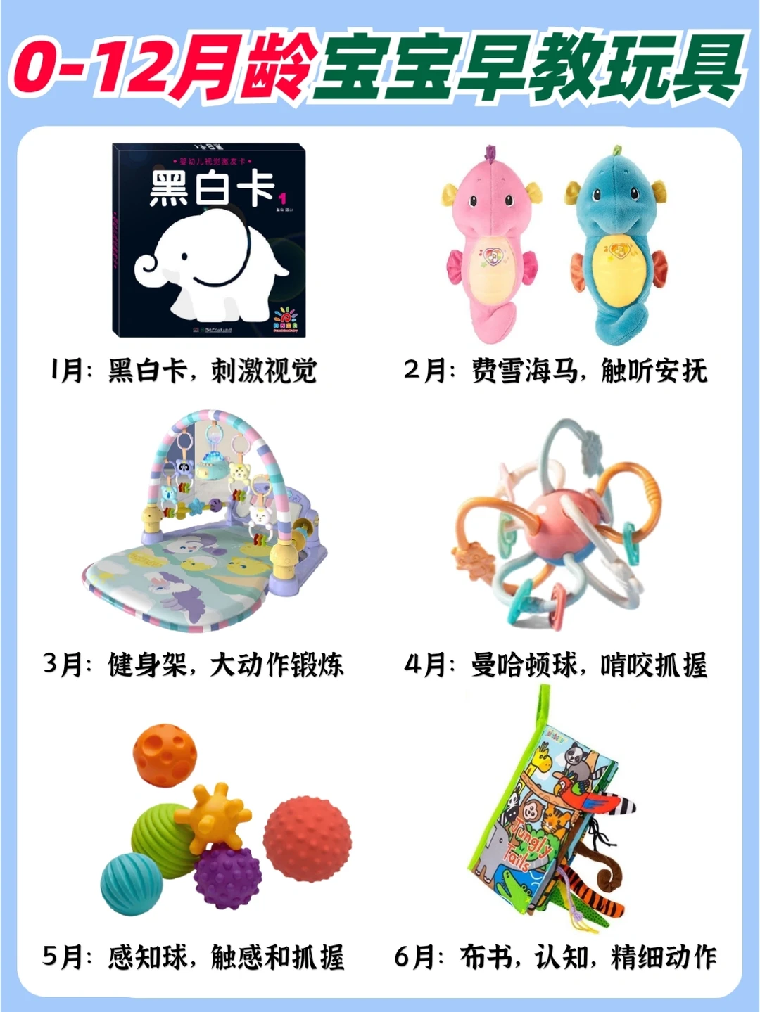 🔥不花钱在家做早教！0-12月宝宝早教启蒙