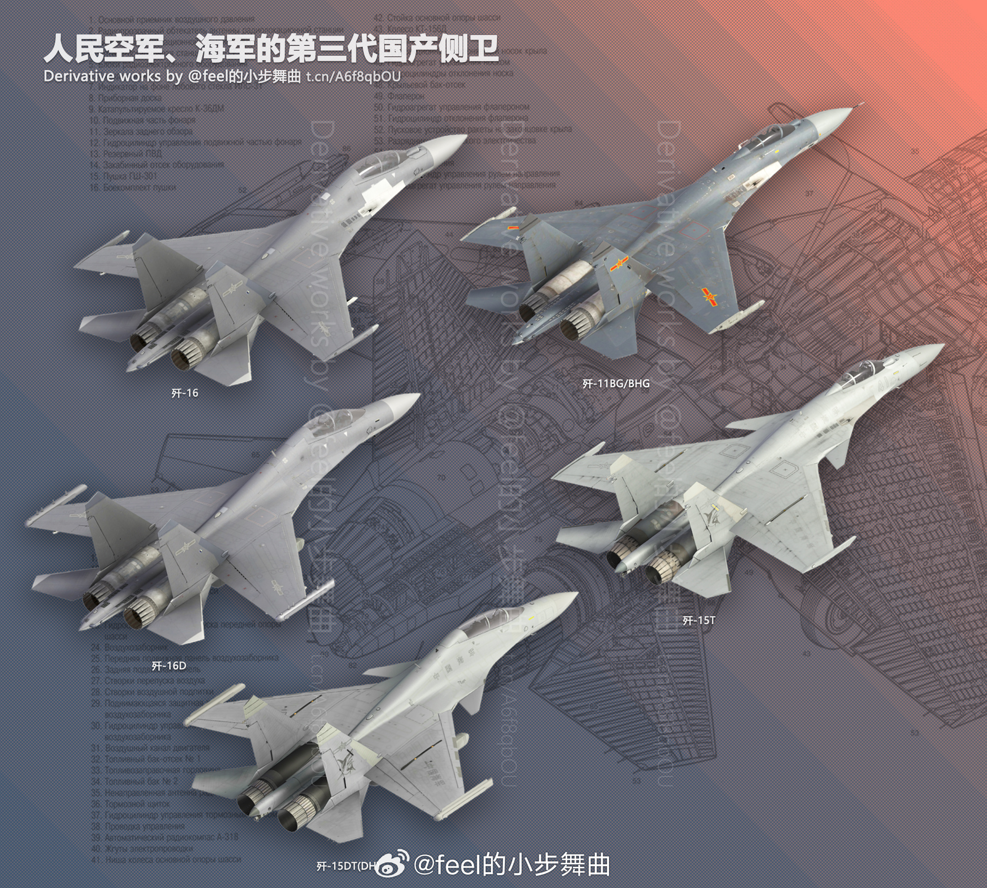 国侧天团——歼-16、歼-11BG、歼-15T、歼-16D、歼-15DT（H）[馋嘴]

#中埃文明之鹰2026# 联训恰逢#歼15首飞17周年# ，回望近年历程，从常态化开展的中泰“鹰击”系列联训，到远赴俄罗斯远东的“航空飞镖”，再到此次北非沙漠的“文明之鹰”，乃至随福建舰驰骋远海大洋——第三代国产侧卫的航迹已横贯远 ​