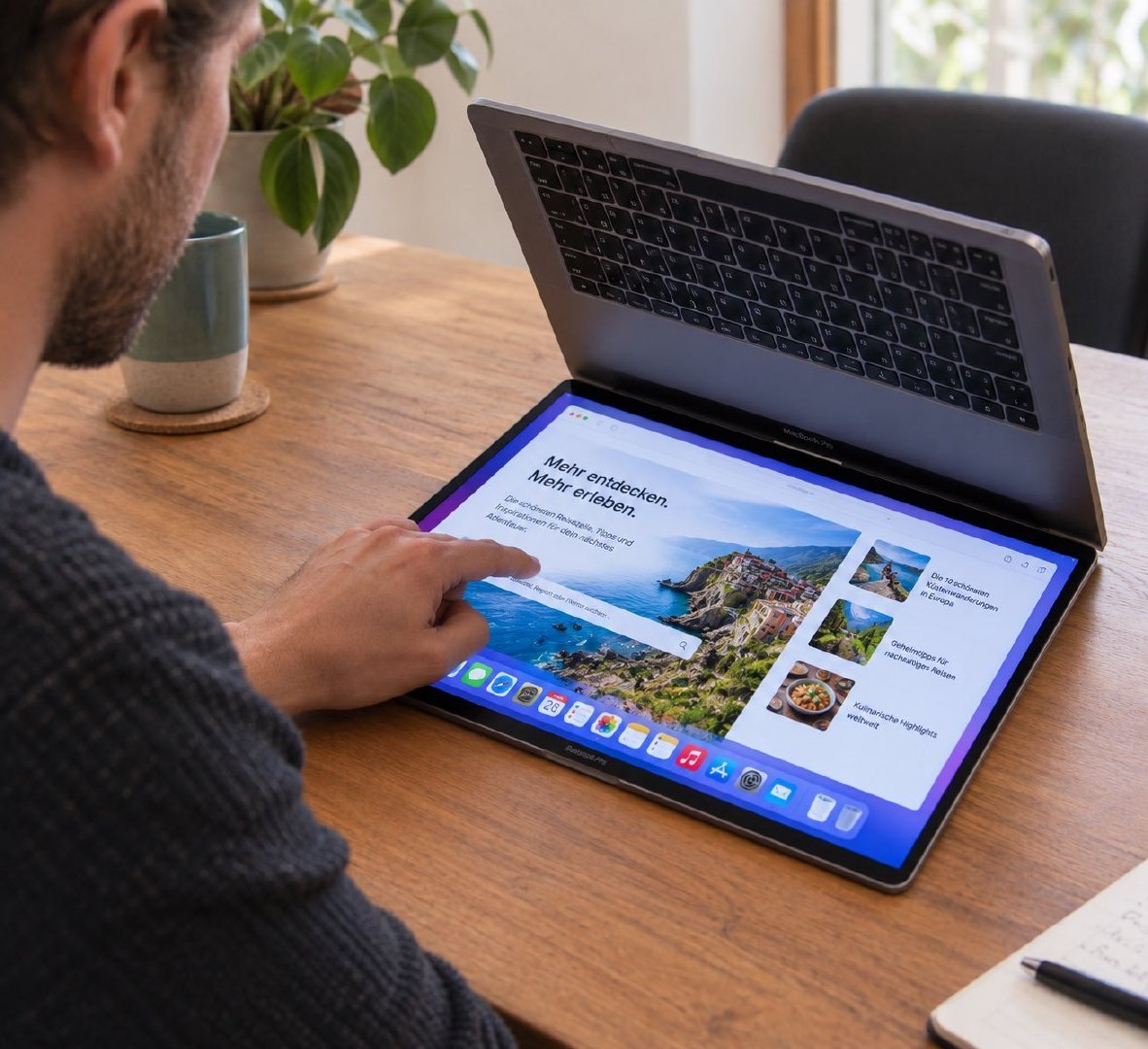 触屏MacBook Pro的使用场景belike[捂嘴哭]： ​