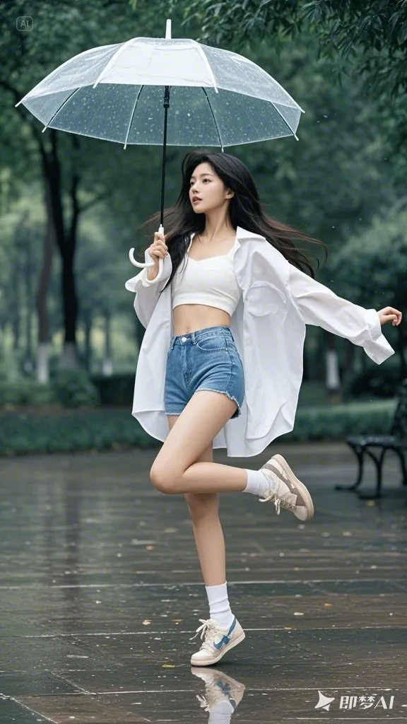 雨中漫步，清新自然，少女感爆棚！💗