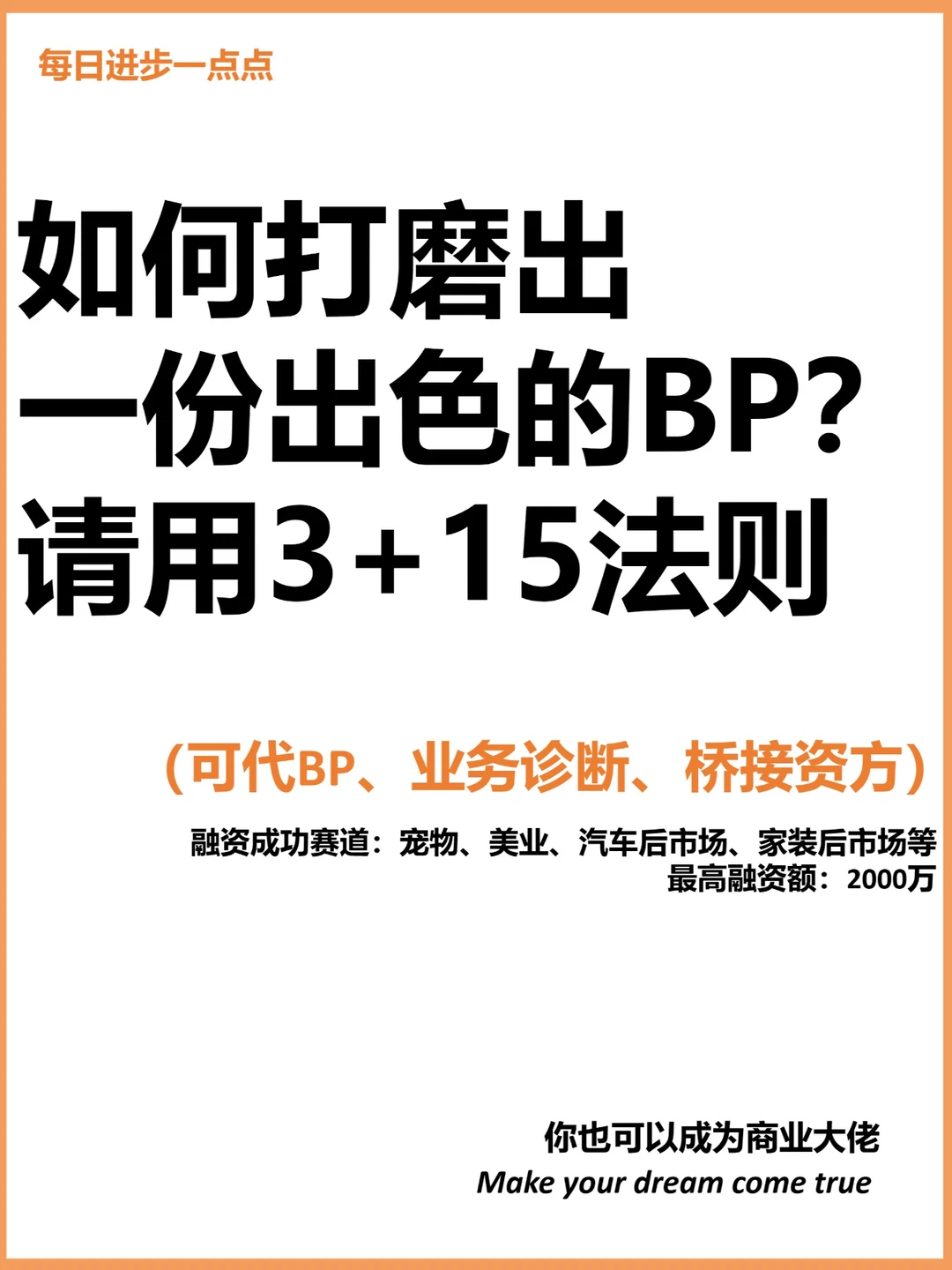如何打磨出一份出色的BP？ 请用3+15法则