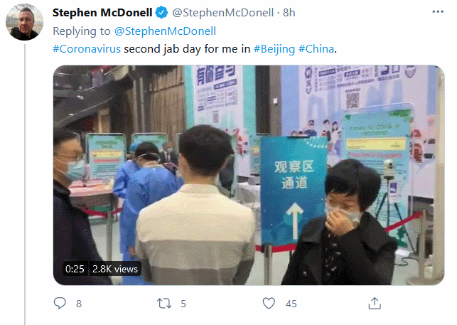 BBC駐華記者曬打中國疫苗照片, 有人酸瞭-圖3