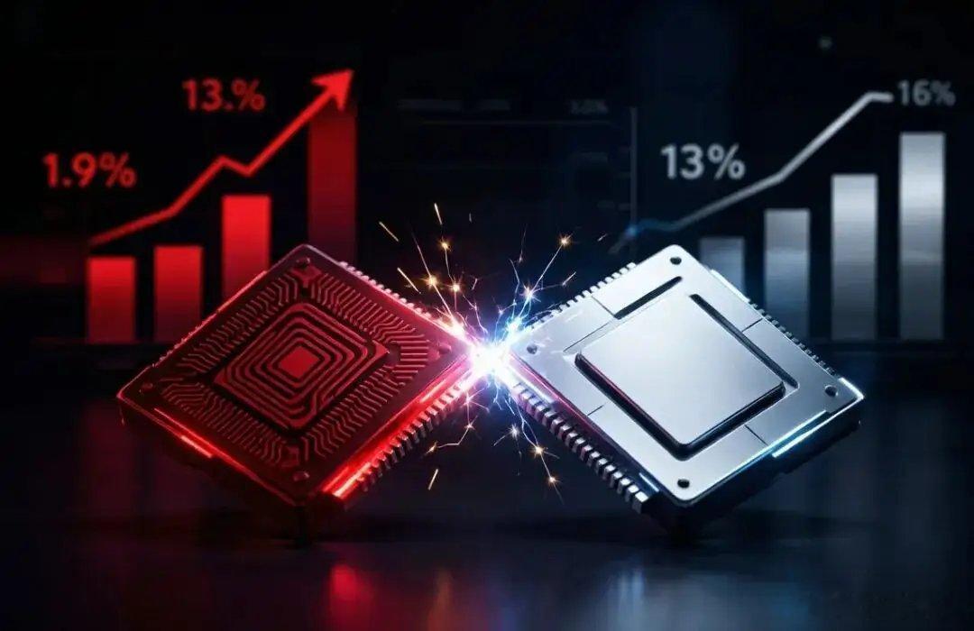 华为追平特斯拉，出口连续两月破百万——全球汽车版图正在改写
NE时代最新数据：2026上半年智驾域控芯片市场，英伟达份额从52%回落至45%，华为份额从1.9%飙升至13.2%，三年追平特斯拉。同时，Mobileye则直接出局。
另一边，中国7月汽车出口104.3万辆，连续两个月破百万辆；其中，新能源出口55.3万辆， ​