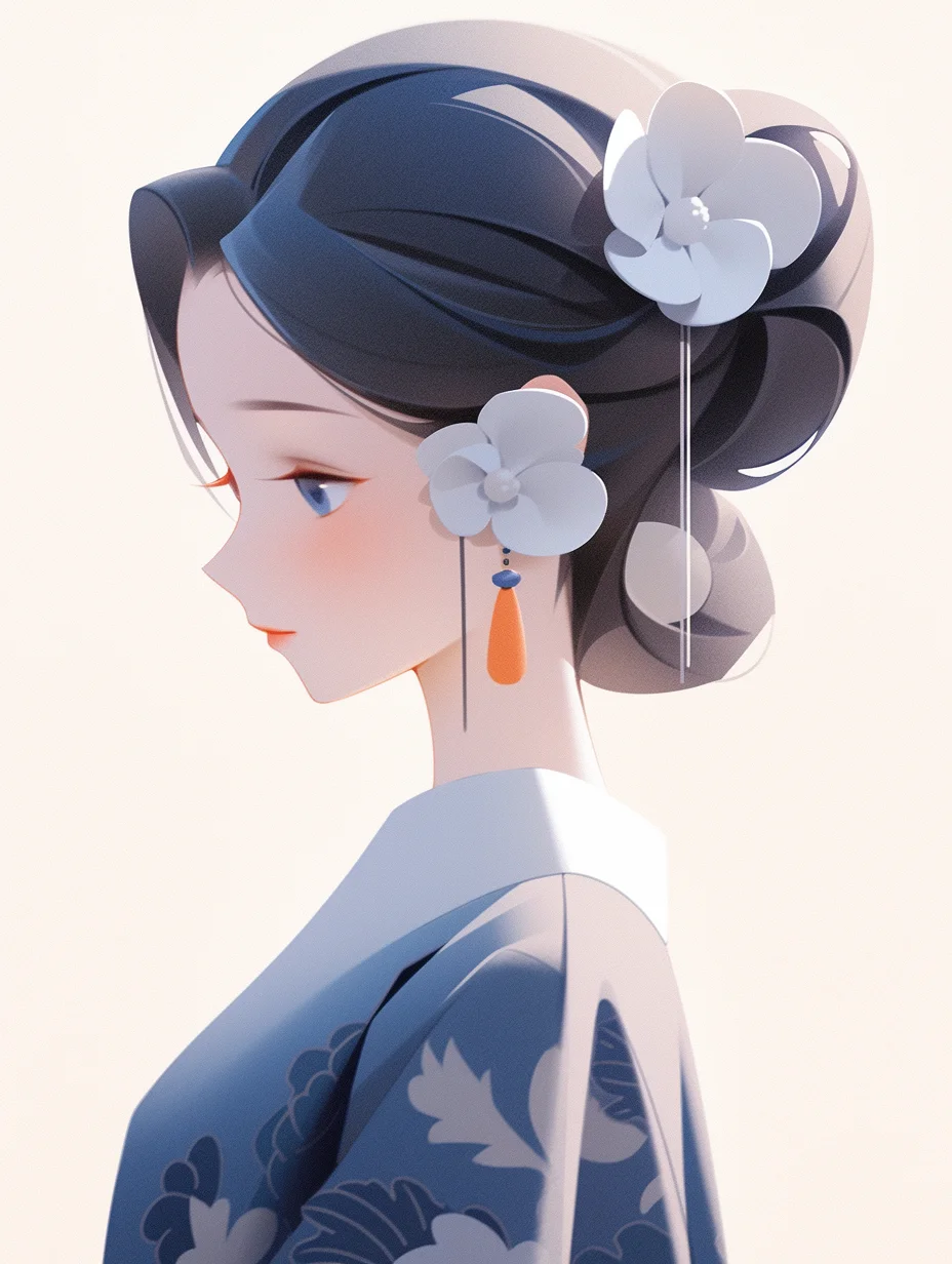 忧郁古典女子头像